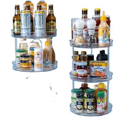 China Multifunctional Multi-Layer PET Stand Viable 360 ​​Degree Rotation Cosmetic Rack And Bottle Detachable Fruit Seasoning Kitchen Storage for sale