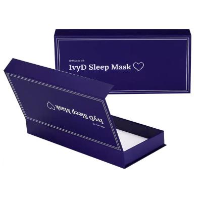 China paper & Cardboard Gift Luxury Magnetic Package Blindfold Sleep Mask Folding Box Magnet Box Silk Packaging Box for sale