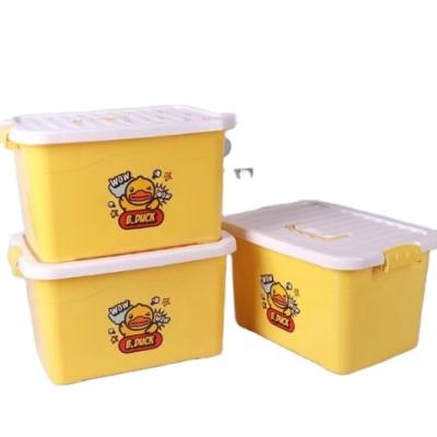 China Large Capacity Viable Wholesale Storage Box With Lid Household Clothes Children's Toys Storage Box Plastic Container for sale