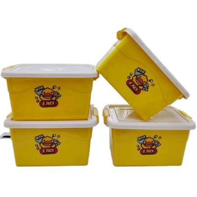 China Viable Portable Stackable Plastic Plush Box Book Box Storage Box Containers With Locking Lid For Toys for sale