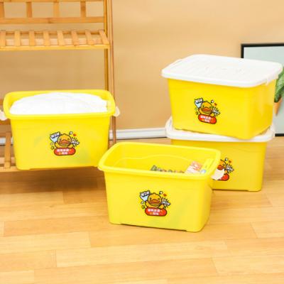 China Multi Purpose Home Organization and Storage Clothes Bin Laundry Sustainable Container Toys Plastic Storage Box with Lids for sale