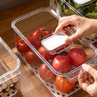 China Plastic Freshness Keeping Home Storage and Organization Kitchen Food Container Refrigerator Boxes Airtight Fridge Storage Fridge Organizer for sale