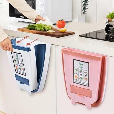 China Wall Mounted Hanging Dust Bin Stored Trash Can Sideboard Door Mini Garbage Bin Car Bedroom Dust Bin for sale