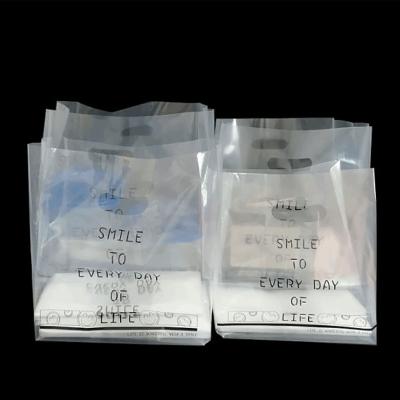 China Custom Printed Clear Plastic Moisture Proof Die Cut Plastic Take Out Bags For Bakery Bread Coffee for sale