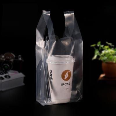 China Reusable Eco Friendly Custom Clear Barrier Cookie Plastic Handle Beverage Packaging Bag for sale