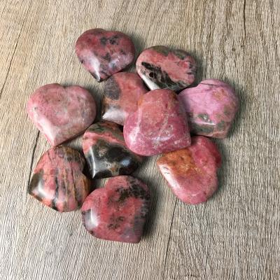 China China Wholesale Natural Crystal Healing Heart Shaped Gemstone Rose Stone Rhodonite for sale