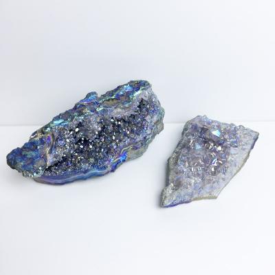 China Natural Quartz Stone Raw Amethyst Aura Angel Rainbow China Healing Crystal Cluster for sale