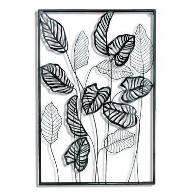 China IVYDECO Eco-Friendly Large Rectangle Metal Sheet Contemporary Black Wall Art Decor for sale