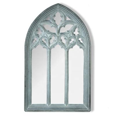 China IVYDECO Eco-Friendly Antique Wrought Iron Decorative Arched Mirror Framed Window Mirror Wall Mirrors for sale