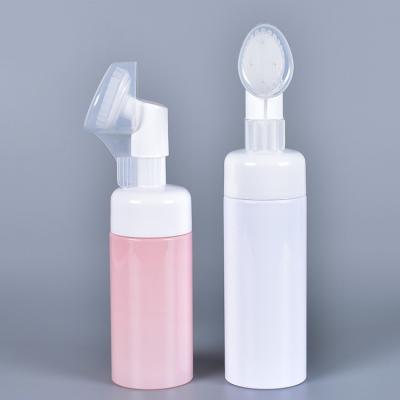 China 100ml 150ml Pink Empty Plastic Foam Bottle Hand Wash Foam Bottle With Brush for sale