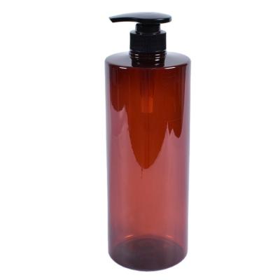 China Sealing Type 1000ml Amber Plastic Pump Bottles PET Lotion Bottle Screen Printing for sale