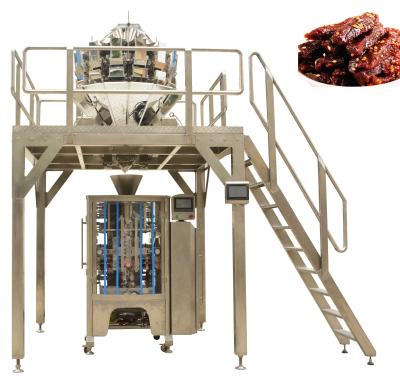 China Full Automatic 14 Head Multihead Food Weigher Beef Jerky Snacks Food Packaging Machine for sale