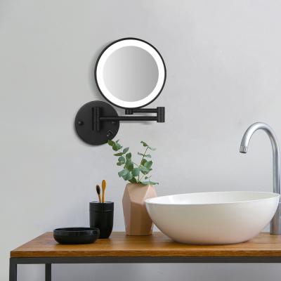 China Double Arm Extend New Hotel Brass Mirror Vanity LED Mirror With Small Shower Bathroom Wall Vanity Mirror for sale