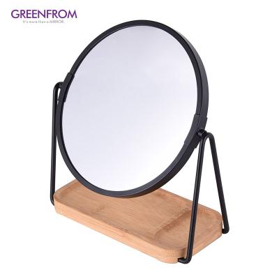 China Modern Design 6 Inch Detachable Wooden Portable Beauty Magnifying Frame Makeup Desktop Mirror Magnifying Frame for sale