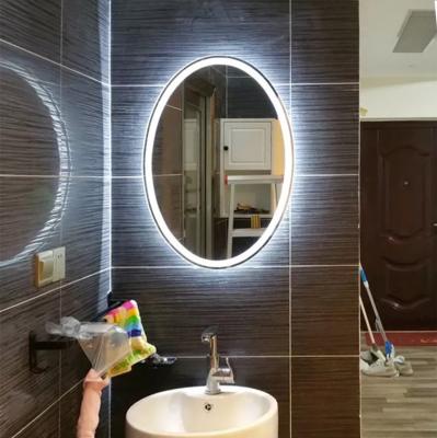 China Magnifying Bathroom LED Lighted Hotel Anti Fog Free Vanity Wall Mounted Fog Mirror Shaving Mirror for sale