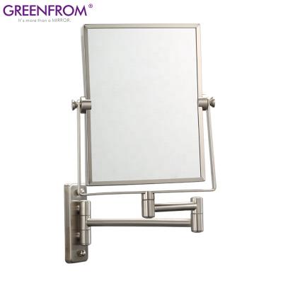 China New Square Magnifying Magnifying Washroom Mirror with Double-Sided and Double-Double Arm Extend Shaving Mirror for Hotel and Bathroom for sale