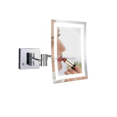 China 2021 NEW Shaving Mirror Dispenser LED Lighted Bathroom Wall Mounted Mirror With Light For Hotel Touch Dimmer for sale