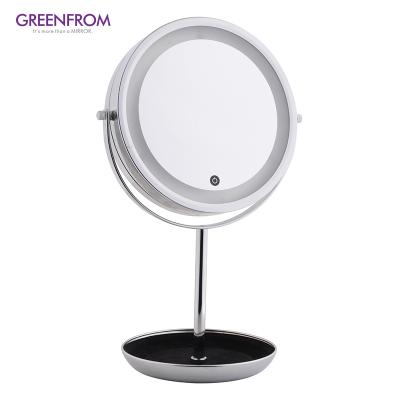 China Lighted Compact Portable Adjustable Car Led Vanity Espejos Makeup Mirror With Lights for sale