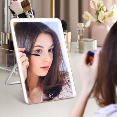 China 2021 New Design Greenfrom Magnification 10X Rechargeable LED Rechargeable Vanity Lighted Full Length LED Lighting Mirror for sale