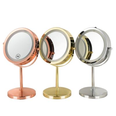 China 2-Face 1X/3X/5X/7X/10X Table Double Side Style Led Modern Makeup Mirrors for sale