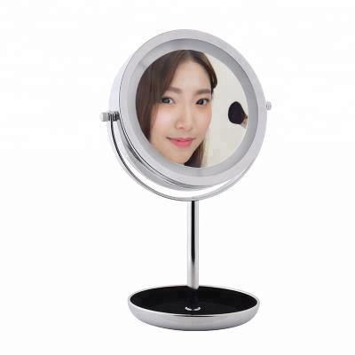 China Promotion Lighted Magnifying Mirror 10x Makeup Desktop Mirror for sale