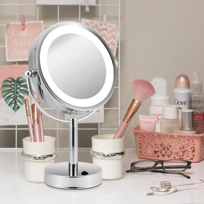 China Wholesale Professional Desktop Lighted 10x Magnifying LED Makeup Mirror With Light for sale