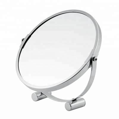 China Greenfrom 360 Double Side 5x Magnification Metal Round Table Makeup Mirror for sale