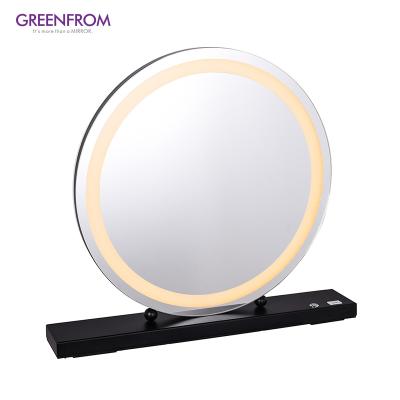 China Rose Gold Round Hollywood Mirror Large Vanity Full Length Round Led Makeup Mirror for sale