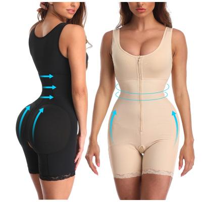 China Full Body Shaper Women Tummy Waist Trainer Enhance Slimming Zipper Body Shaper Antibacterial Breathable Women Shapewear for sale