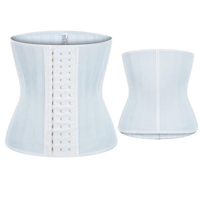 China Hot Sale Steel Quality Logo Private Label Custom Shaper With Hooks High Color Bone Waist Trainer White 25 2021 New Style Comfortable Adjustable for sale