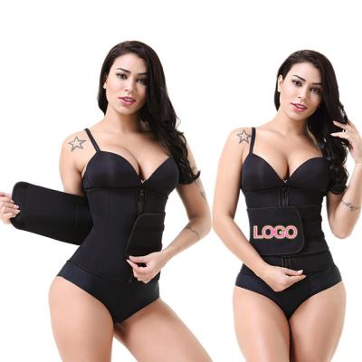 China Wholesale Custom Private Label 9 Logo Steel Boned Waist Cinchers Plus Size With Adjustable Fitness Slimming Belt Neoprene Waist Trainer for sale