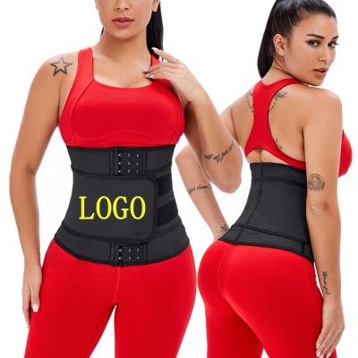 China Belt For Ladies Rows Hooks Waist Trimmer Workout Custom Logo Double Compression Strap 3 Latex QUICK DRY Custom Waist Trainer for sale