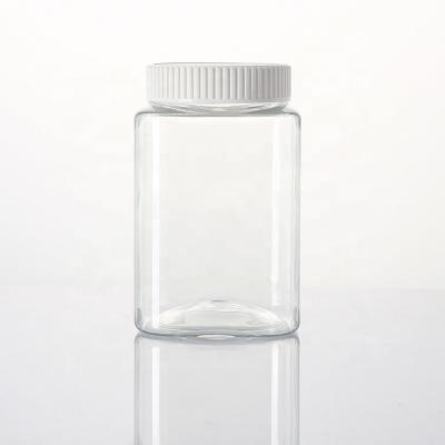 China Wholesale Cosmetic Food Grade Food Packaging 430ml Transparent PET Plastic Jar for sale