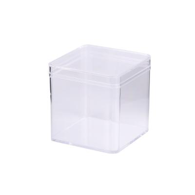 China 5.5*5.5*5.5cm Series Recyclable Corner Square Plastic Box Food Packaging Candy Transparent Square Plastic Box With Lid for sale