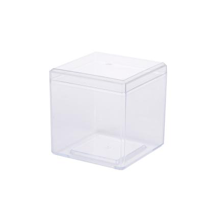 China Recyclable Square Plastic Box Transparent Food Cookie Packaging Box With Lid Rubik's Cube Bread Baking Nut Box for sale