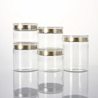 China Various Sorts Of Food 200ml 260ml 400ml 700ml Food Grade Clear PET Plastic Jar With Lid for sale