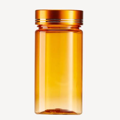 China PET Pharmaceutical Vitamin Drug Medicine Empty Plastic Packaging Pill Container Amber Bottle for sale