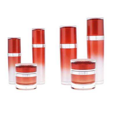 China Factory Wholesale 120ml 100ml 50ml 30ml 50g 30g Cosmetic Packaging Luxury Red Cosmetic Packaging Bottles Cosmetics Bottles And Jars Set for sale