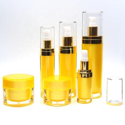 China 20/40/70/140ml 40/70g Empty Pump Bottle Cosmetic Luxury Skin Care Lotion Bottle And Jar Acrylic Cosmetic Packaging Set for sale