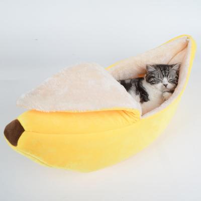 China Custom Pet Cat Dog Banana Bed House Soft Small Puppy Designer Breathable Wear For Pet for sale