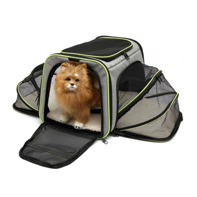 China Pet Approved Folding Portable Carrier Bag Breathable Airline Pet Travel Carrier Bag For Pets for sale