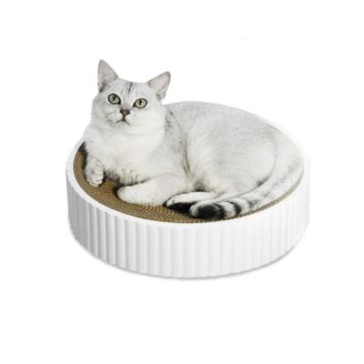 China Viable Pet Cat Scratcher Cardboard Bed Mat Port Around Cat Scratching Board Bed for sale