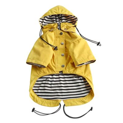 China Wearable Custom Adjustable Waterproof Summer Outdoor Dog Raincoat Clothes Wear Cover With Hood for sale