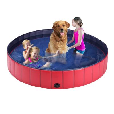 China Foldable Plastic Port Dog Pools Outdoor Stocked Pool For Big Small Dog for sale