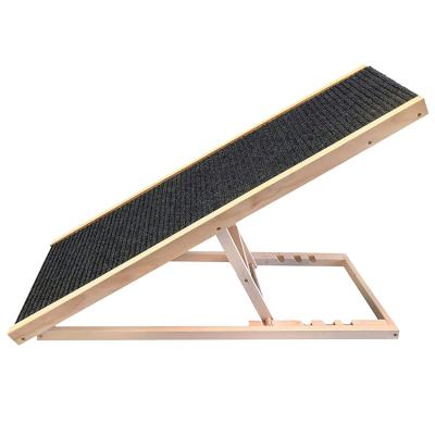 China Sustainable Height Adjustable Folding Wooden Dog Port Ramp For Car for sale