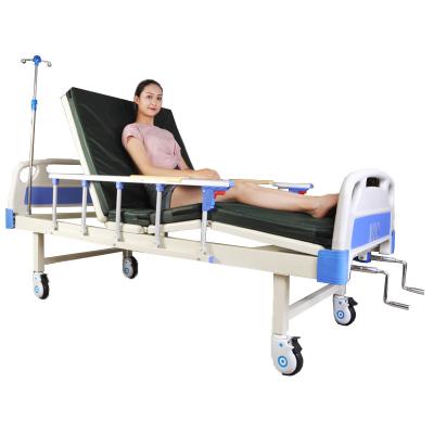 China Two Crank Two Single Function Bed Manufacturer Hosptial Hospital Manual Hospital Bed With Toilet Medical Patient Bed for sale