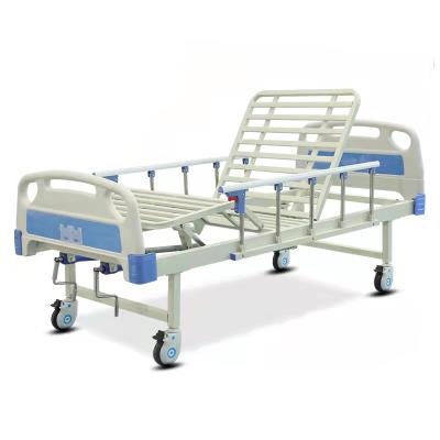 China Hosptial Icu 2 Equipment Crank Manual Adjustable Function Crank Clinic Bed Home Medical Nursing Hospital Bed For Patients for sale