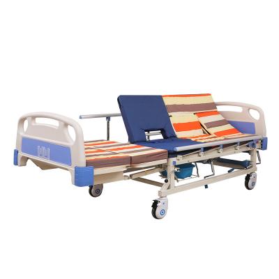 China Hot Selling Hosptial 3 Hand Crank ABS Headboard Manual Hospital Bed for Clinic and Hospital for sale