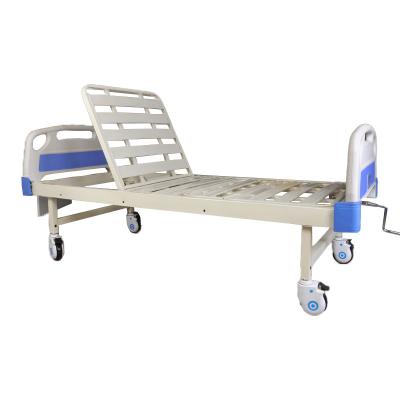 China Wholesale Adjustable Single Crank Function Hosptial Nursing Bed Clinic Ward Medical Reclining Tilting Hospital Manual Beds for sale