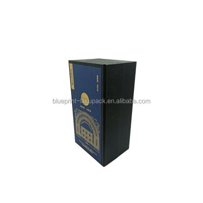 China Handmade Manufacturer Produces Custom Logo Printed High-End Simple Wine Gift Box Wine Flip Box for sale